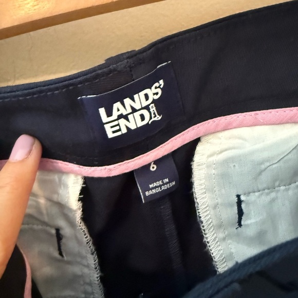 Lands End navy cotton poly chino work pant size 6 - Picture 3 of 6